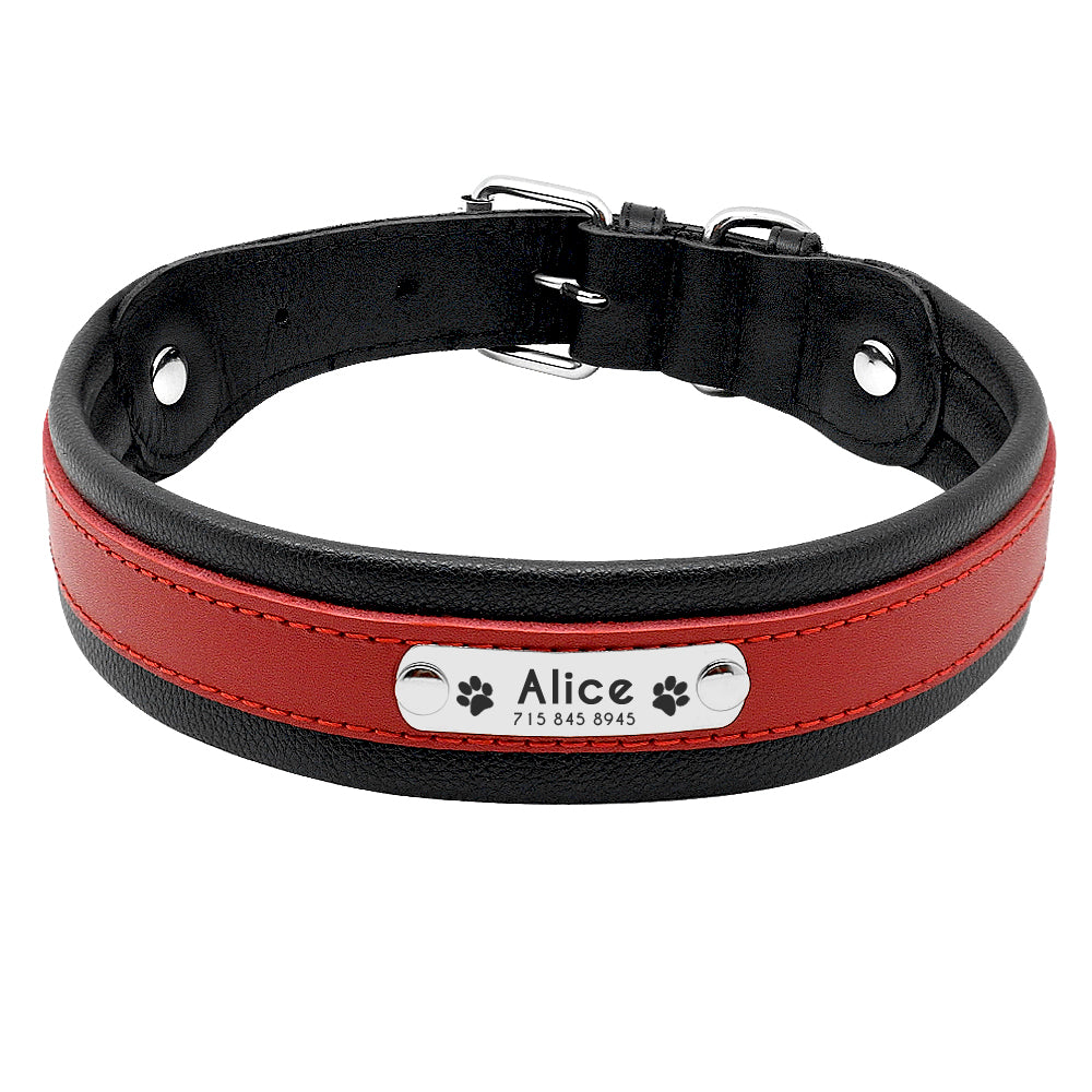 Custom dog custom dog PU collar Teddy cat necklace pet tag cat brand laser lettering identity card customization