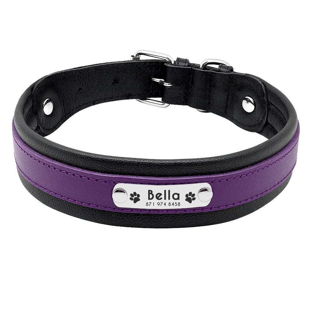 Custom dog custom dog PU collar Teddy cat necklace pet tag cat brand laser lettering identity card customization