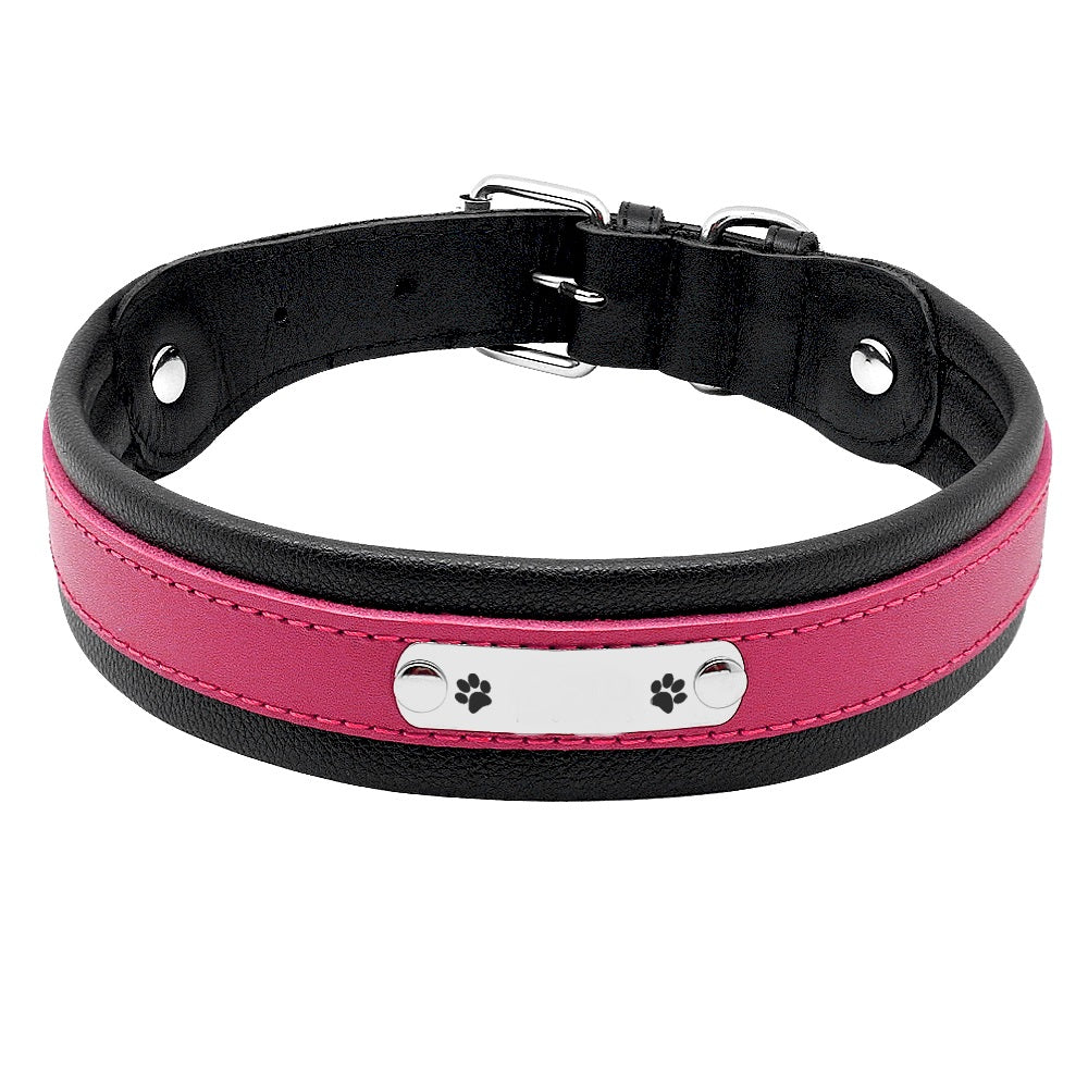 Custom dog custom dog PU collar Teddy cat necklace pet tag cat brand laser lettering identity card customization