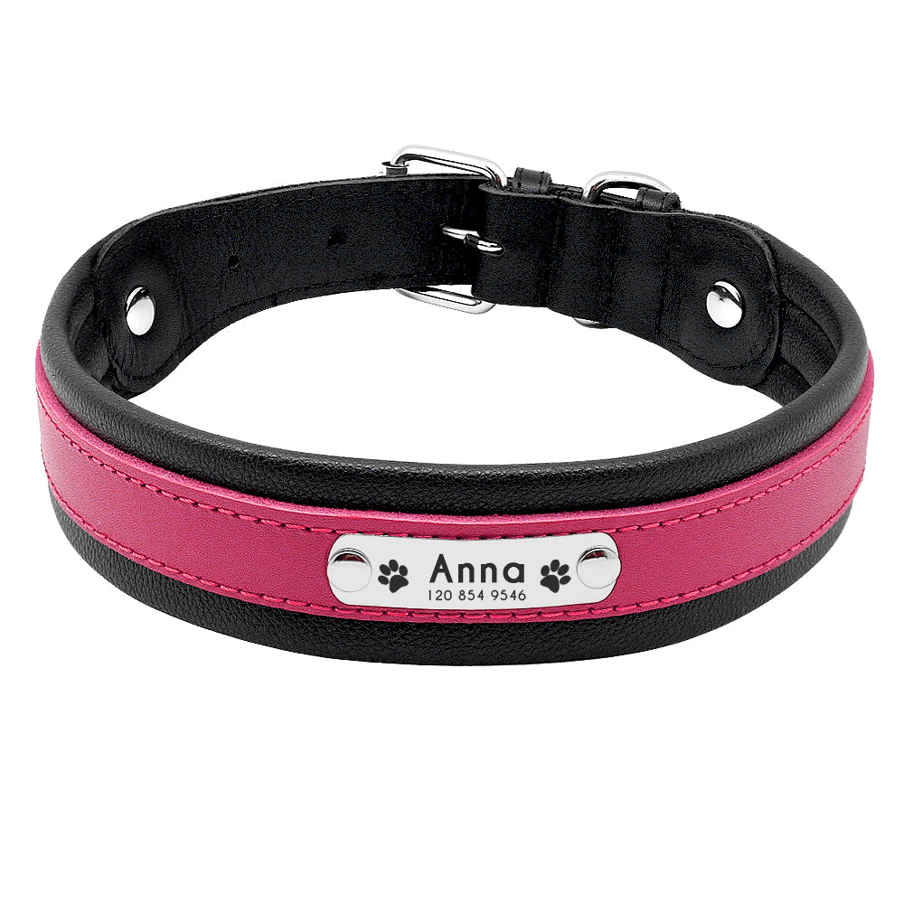 Custom dog custom dog PU collar Teddy cat necklace pet tag cat brand laser lettering identity card customization