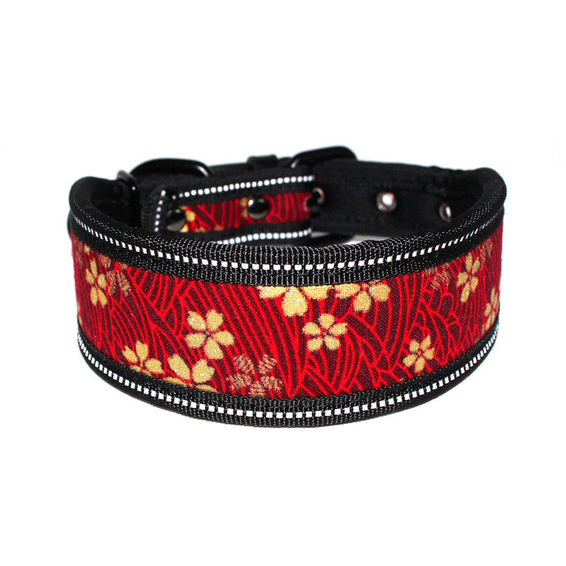 Reflective Pet Collar Medium And Large Dog Collar Printed Light Board Dog Collar