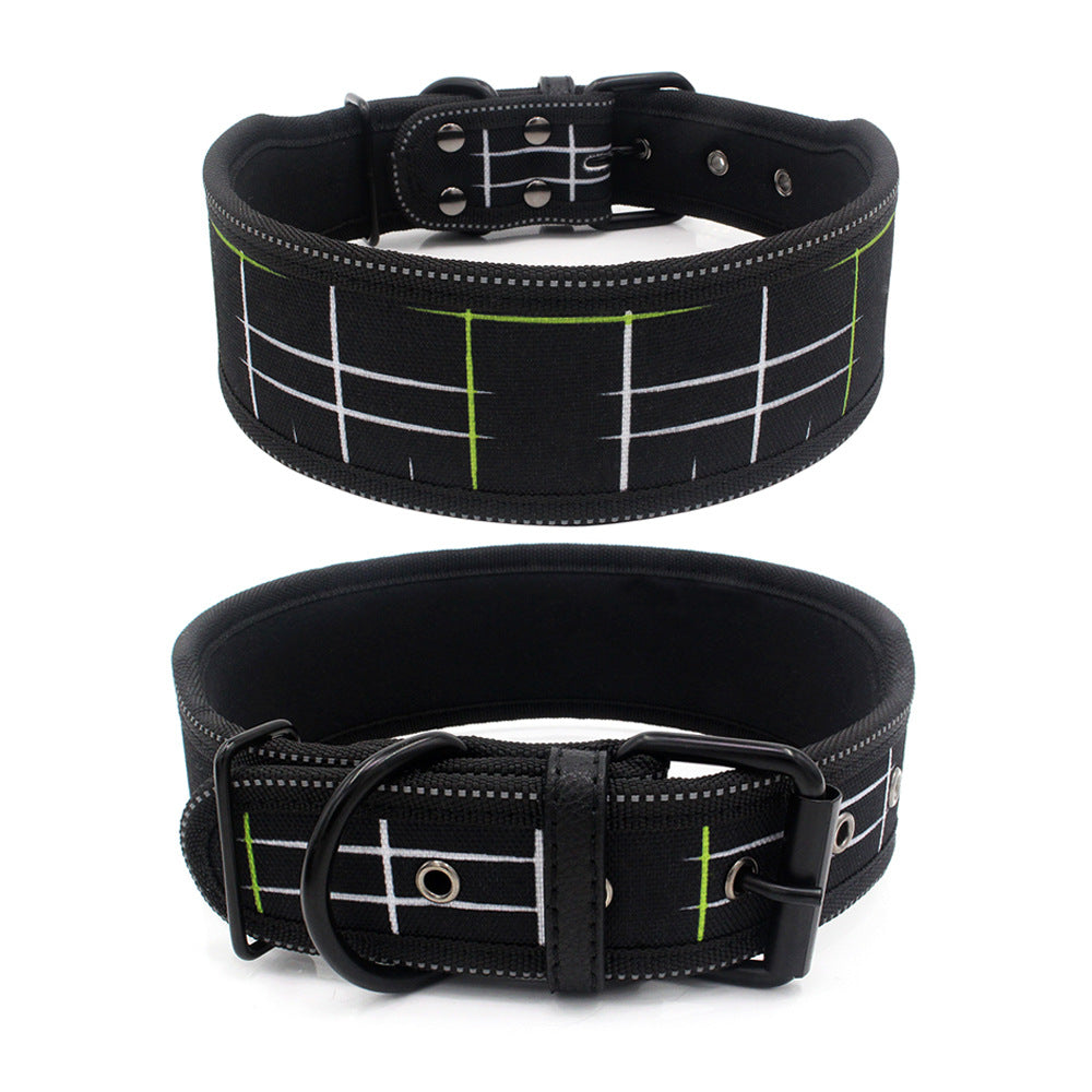 Reflective Pet Collar Medium And Large Dog Collar Printed Light Board Dog Collar