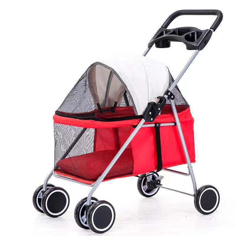 Cat Outdoor Portable Folding Pet Stroller Car Dog Cat Pika Small Lightweight Carriage - WaggingTailsMall - Free Shipping - Guaranteed Returns!