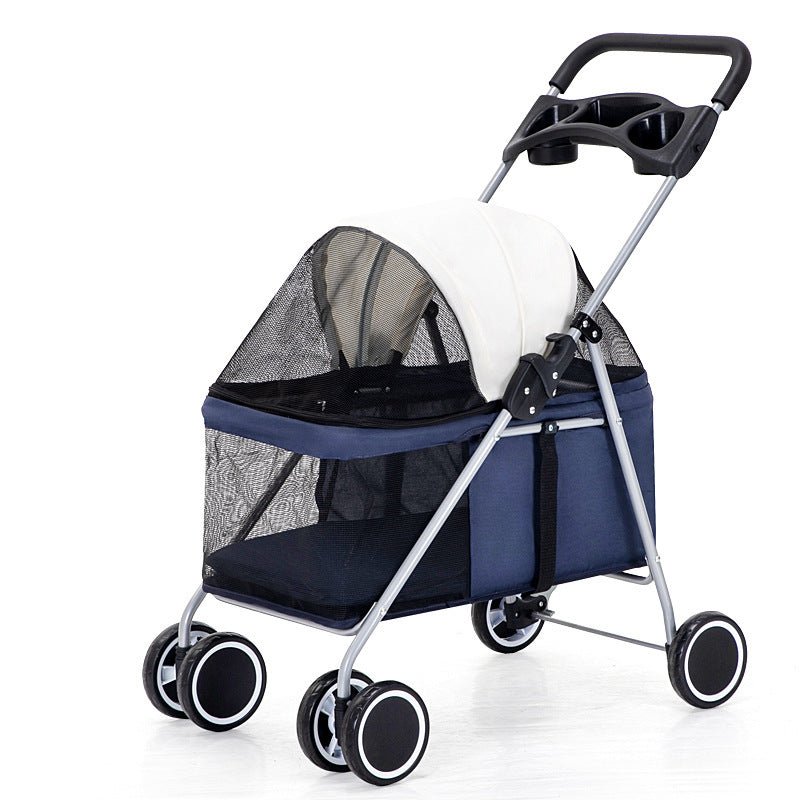 Cat Outdoor Portable Folding Pet Stroller Car Dog Cat Pika Small Lightweight Carriage - WaggingTailsMall - Free Shipping - Guaranteed Returns!