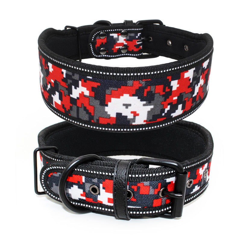 Reflective Pet Collar Medium And Large Dog Collar Printed Light Board Dog Collar