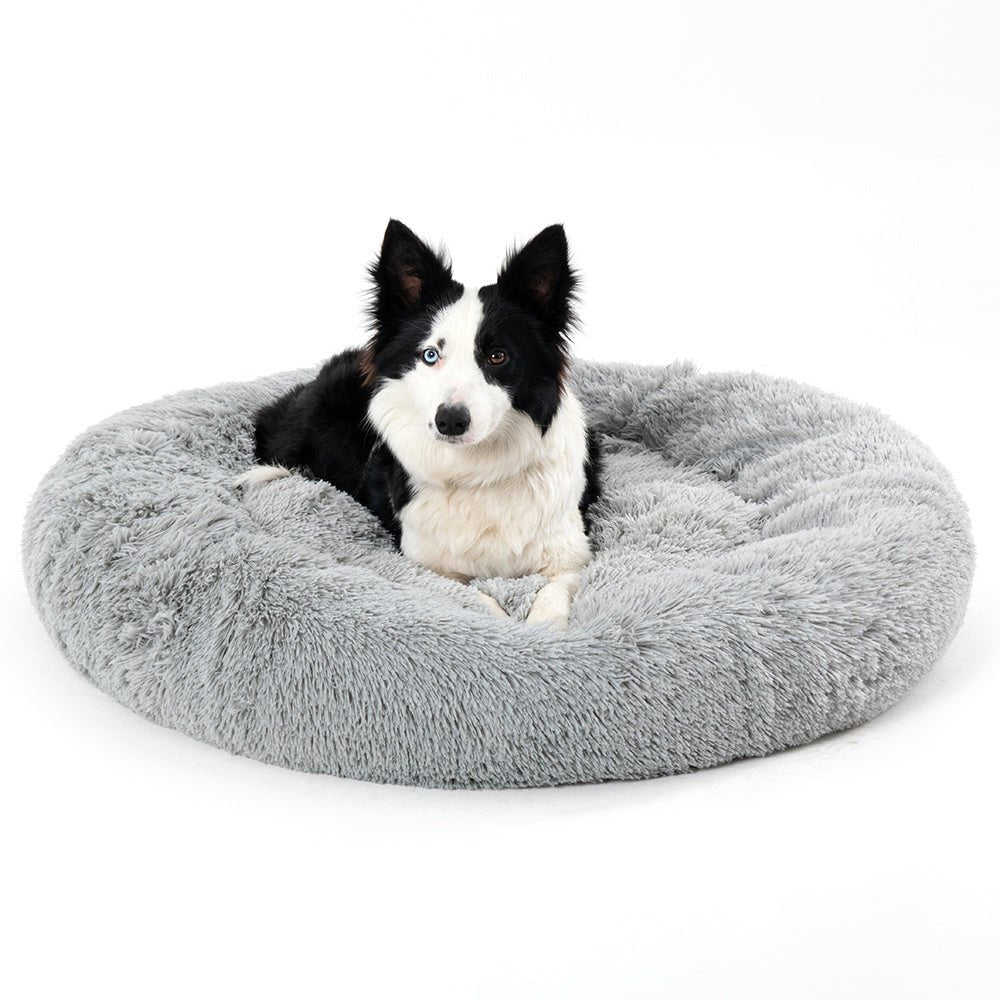 Fluffy Donut Dog Bed Warm Soft Long Plush Pet Cushion Dog House Cat Bed Washable Pet Sofa Mat Calming Samll Large Dog Beds - WaggingTailsMall - Free Shipping - Guaranteed Returns!