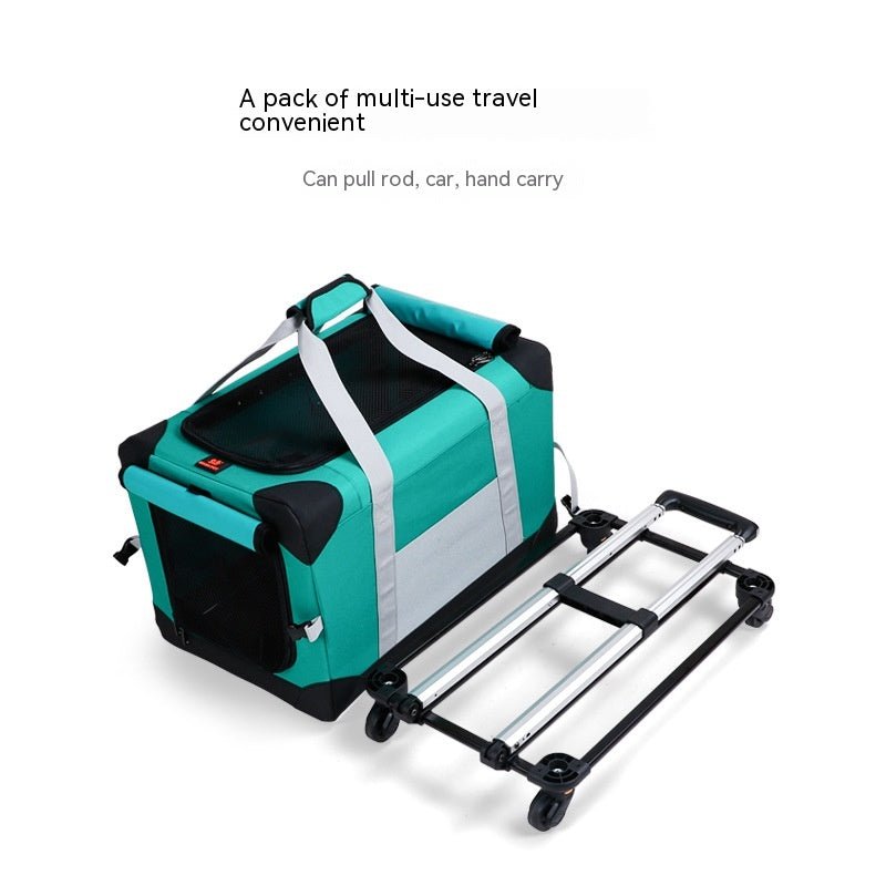 Portable | Anxious Pets | Covered Pet Trolley | Car Travel Bag | Green Color - WaggingTailsMall - Free Shipping - Guaranteed Returns!