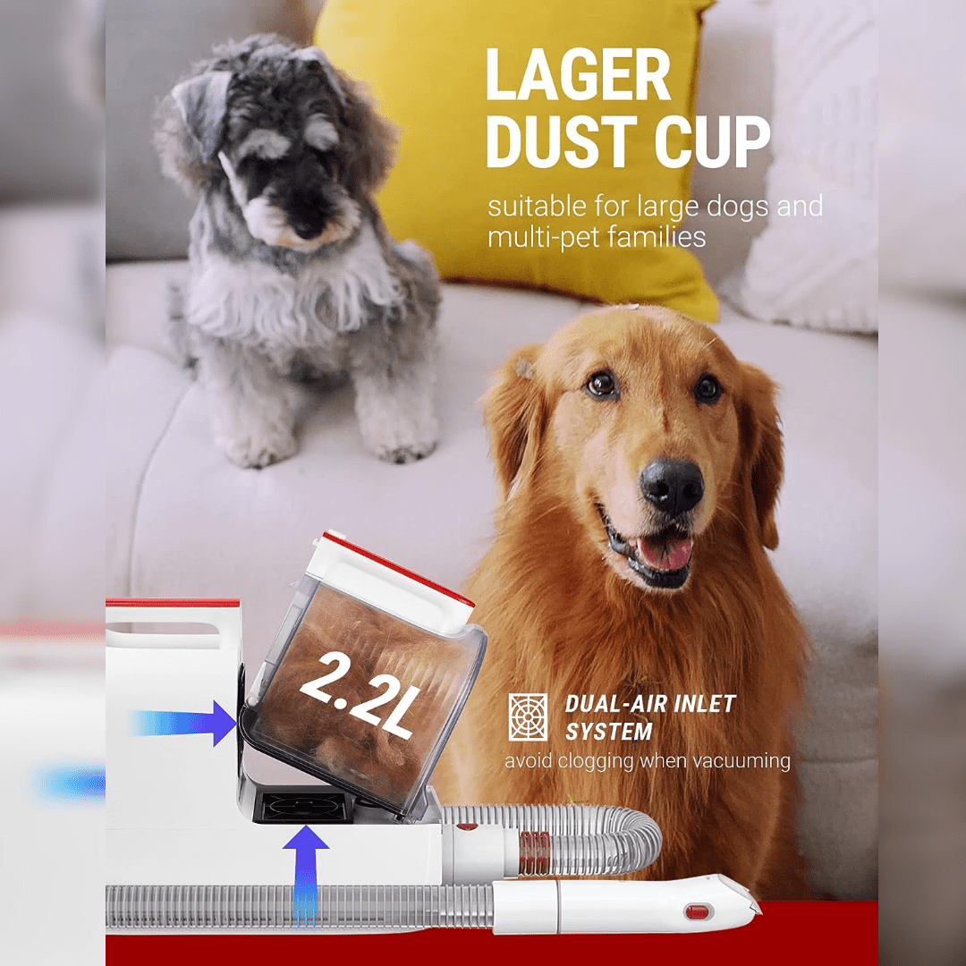 VacLife Pet Hair Vacuum 3 - in - 1 Pet Grooming Kit - WaggingTailsMall - Free Shipping - Guaranteed Returns!