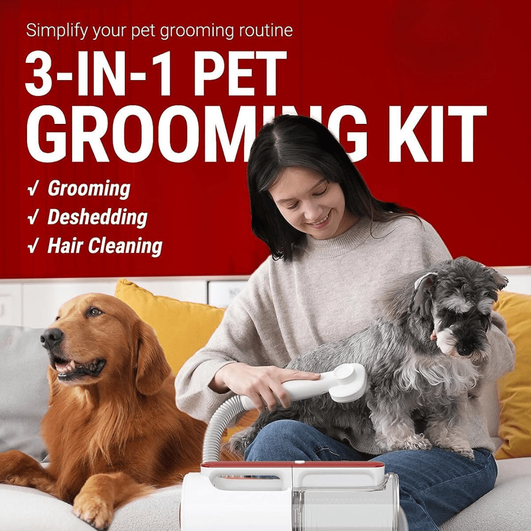 VacLife Pet Hair Vacuum 3 - in - 1 Pet Grooming Kit - WaggingTailsMall - Free Shipping - Guaranteed Returns!
