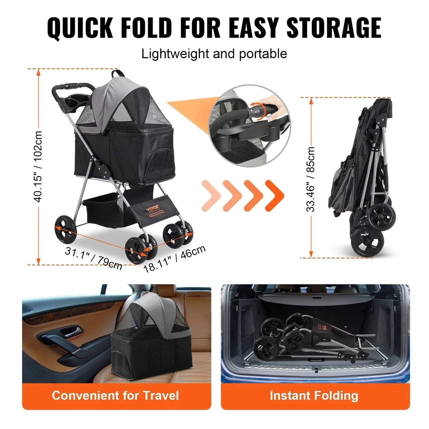 VEVOR Pet Stroller - WaggingTailsMall - Free Shipping - Guaranteed Returns!