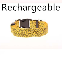LED Dog Collar Safety Adjustable Nylon Leopard Pet Collar