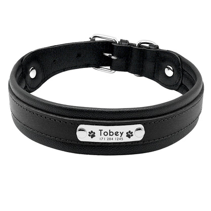 Custom dog custom dog PU collar Teddy cat necklace pet tag cat brand laser lettering identity card customization