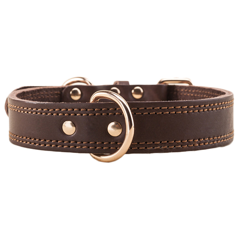 Cowhide Dog Collar Medium And Large Golden Husky Leather Collar