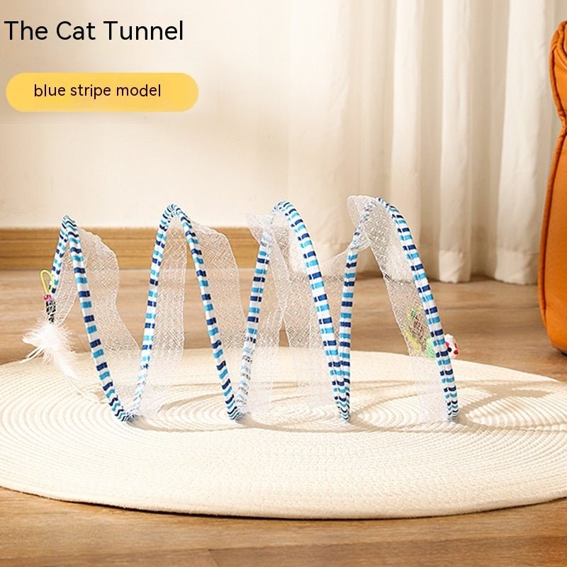 Folded Cat Tunnel S Type Cats Tunnel Spring Toy Mouse Tunnel Cat Outdoor Cat Toys For Kitten Interactive Cat Supplies - WaggingTailsMall - Free Shipping - Guaranteed Returns!
