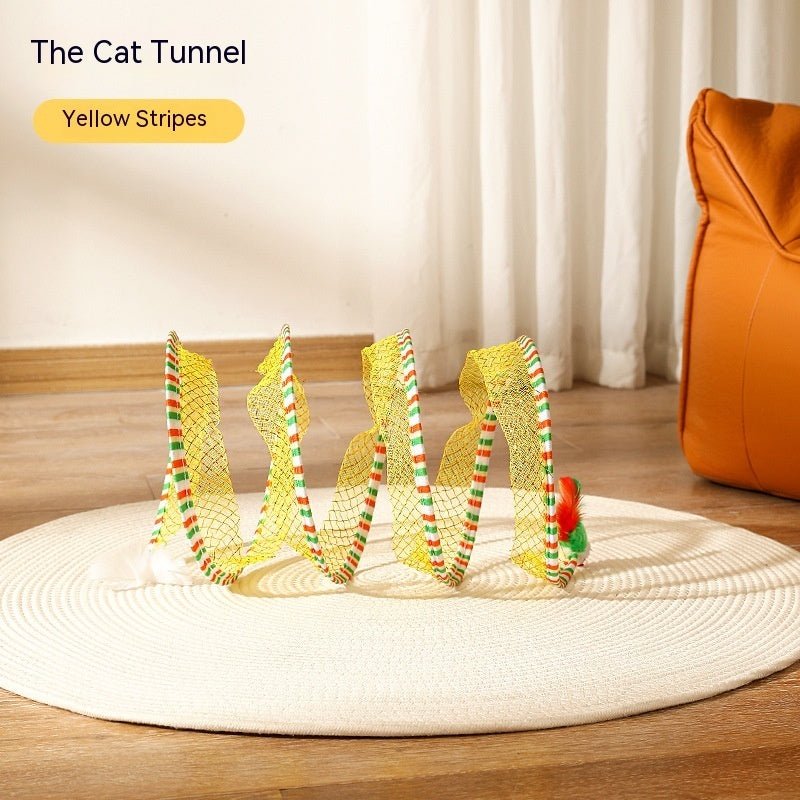Folded Cat Tunnel S Type Cats Tunnel Spring Toy Mouse Tunnel Cat Outdoor Cat Toys For Kitten Interactive Cat Supplies - WaggingTailsMall - Free Shipping - Guaranteed Returns!