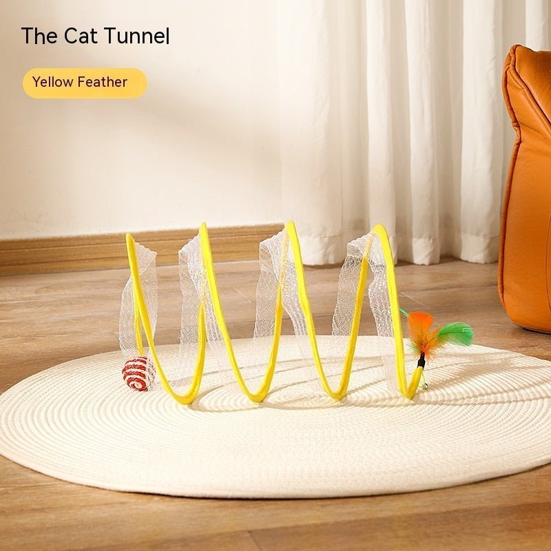 Folded Tunnel |S Type Cats Tunnel |Interactive Cat Toy - WaggingTailsMall - Free Shipping - Guaranteed Returns!