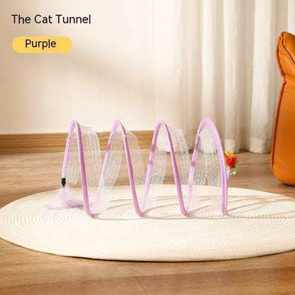 Folded Tunnel |S Type Cats Tunnel |Interactive Cat Toy - WaggingTailsMall - Free Shipping - Guaranteed Returns!