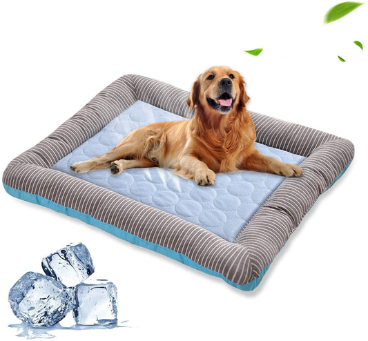 Pet Cooling Pad Bed For Dogs Cats Puppy Kitten Cool Mat Pet Blanket Ice Silk Material Soft For Summer Sleeping Blue Breathable - WaggingTailsMall - Free Shipping - Guaranteed Returns!