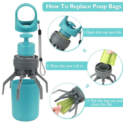 Portable Lightweight Dog Pooper Scooper With Built - in Poop Bag Dispenser - WaggingTailsMall - Free Shipping - Guaranteed Returns!