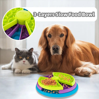 Slow Feeder | Anti Choking | Rotating Puzzle Cat Dog Feeder Bowl - WaggingTailsMall - Free Shipping - Guaranteed Returns!